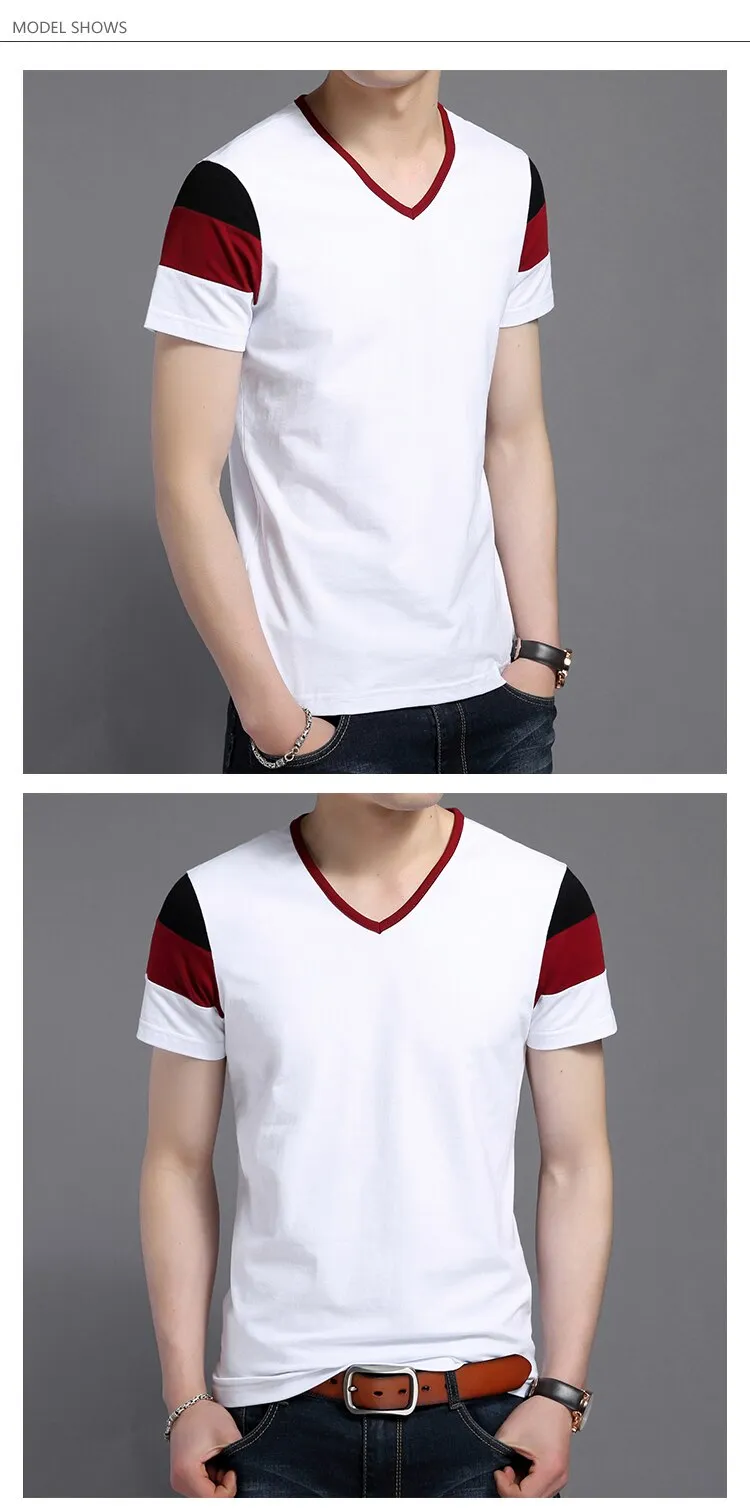 2019 New Fashion Brand T Shirts Men Top Grade Trends Streetwear Tops Summer V Neck Striped  Short Sleeve Tshirts Men Clothing