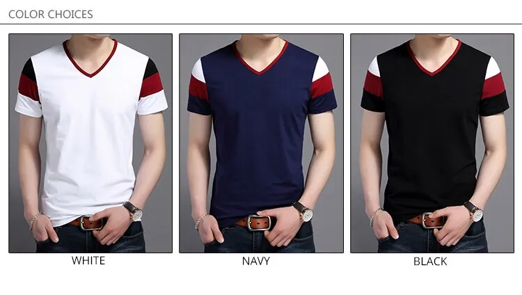 2019 New Fashion Brand T Shirts Men Top Grade Trends Streetwear Tops Summer V Neck Striped  Short Sleeve Tshirts Men Clothing