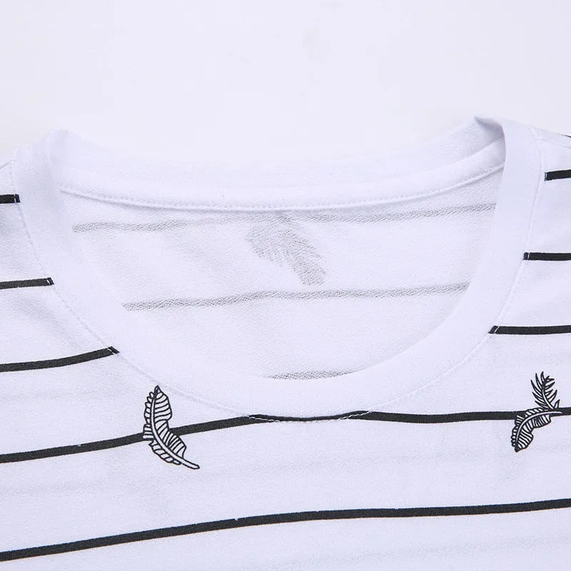 2019 New Fashion Brand T Shirts Mens O Neck Striped Summer Tops  Street Style Trends Print Short Sleeve Tshirts Men Clothing