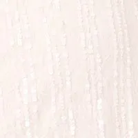 ADRIANNA PAPELL Womens Ivory Embellished Zippered Illusion Cutouts Lined Long Sleeve Mock Neck Short Party Fit   Flare Dress