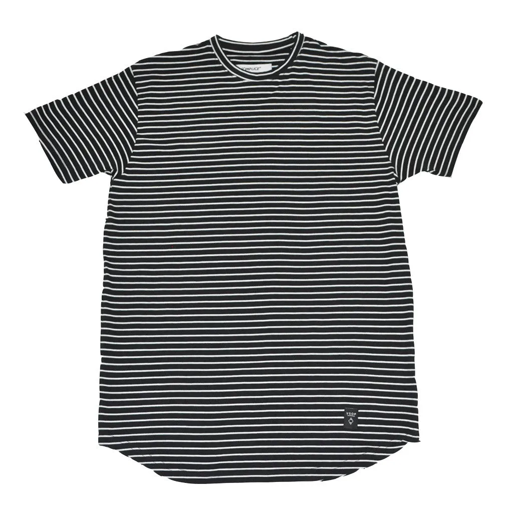 Akomplice - White Striped Moan SC Men's Tee, Black