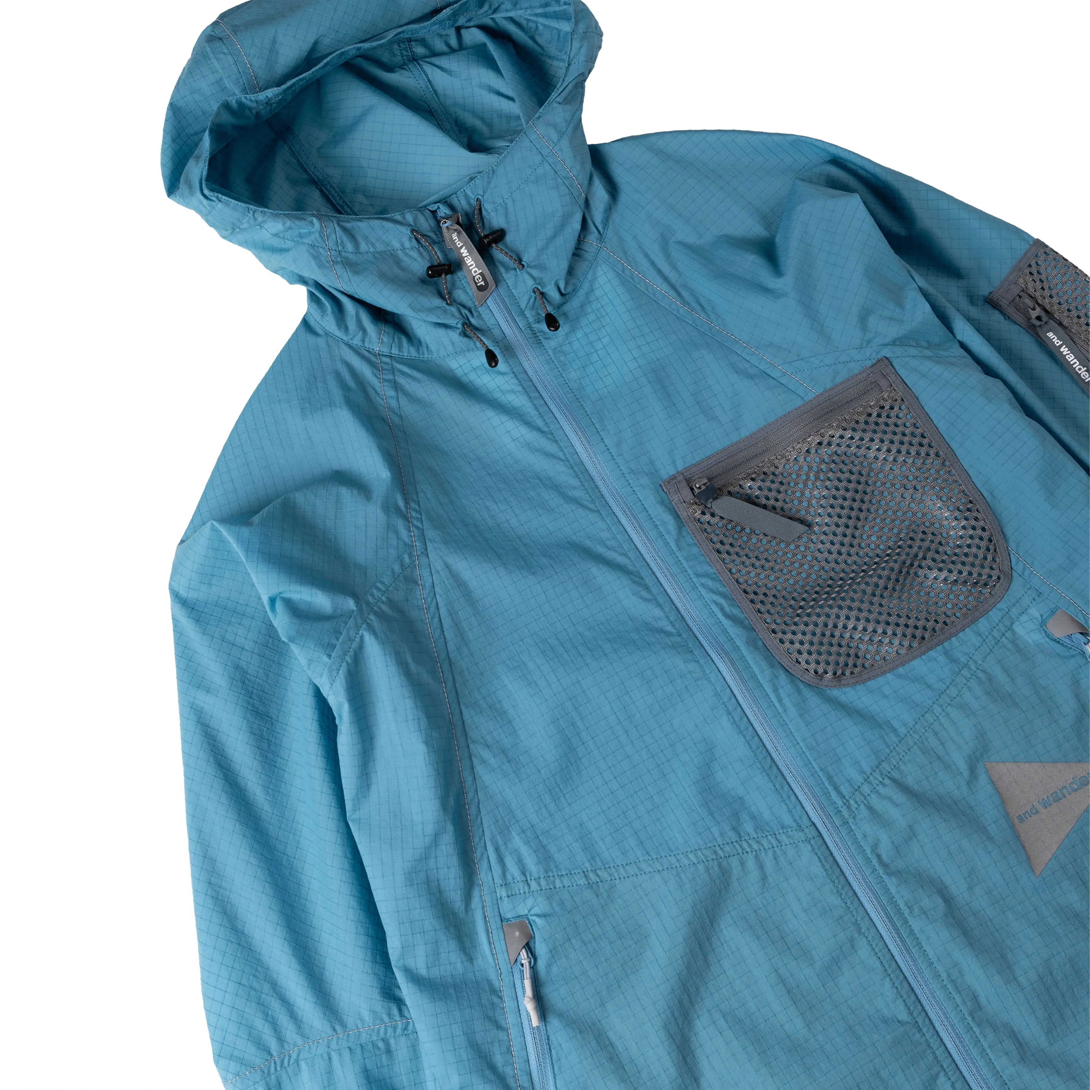 And Wander Breath Rip Hoodie Light Blue