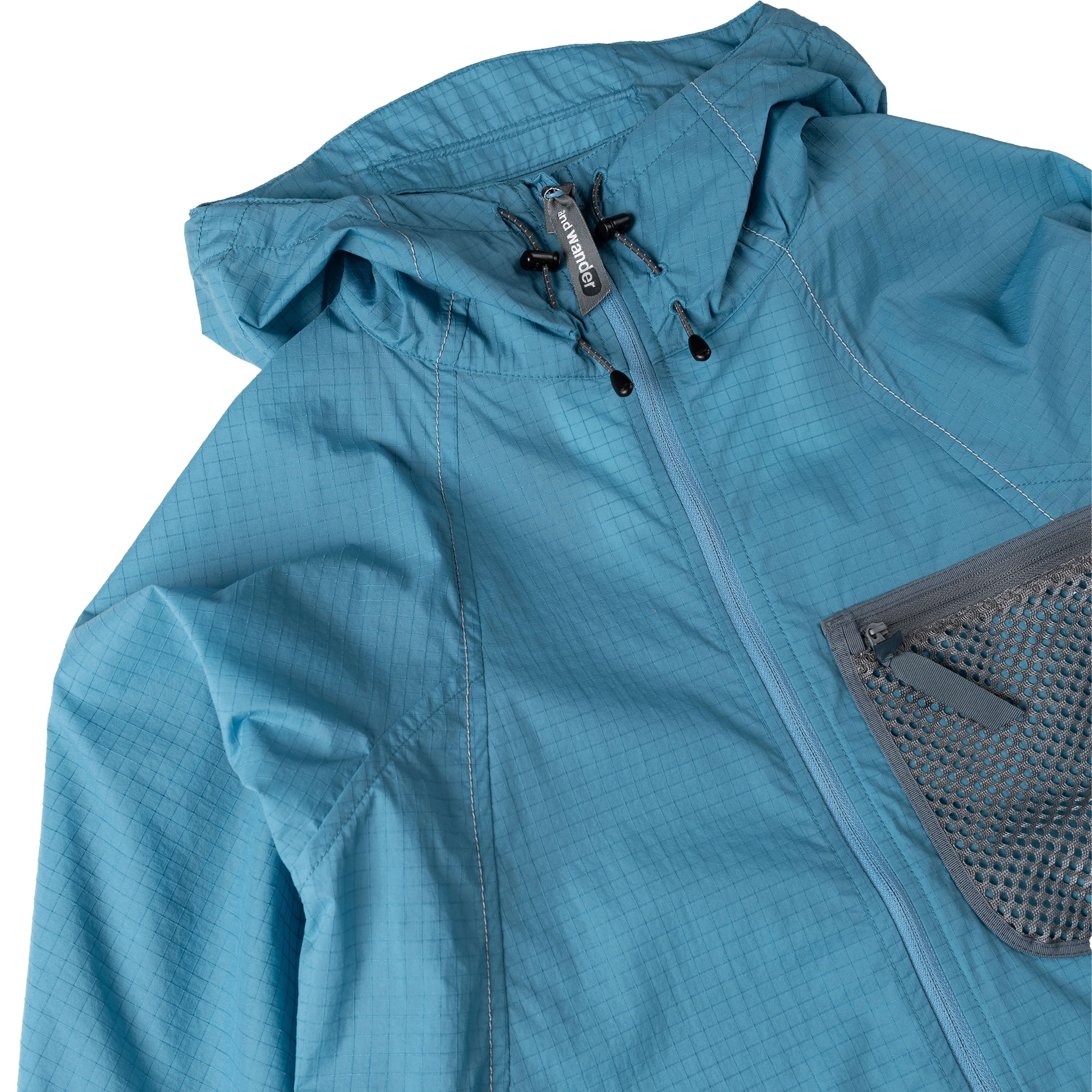 And Wander Breath Rip Hoodie Light Blue