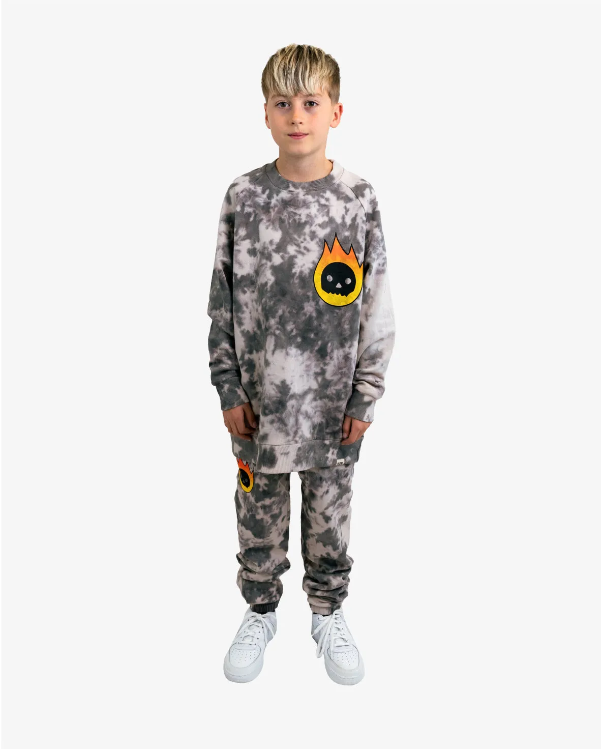 BAND OF BOYS - GREY TIE-DYE FLAME GUY TRACKIES