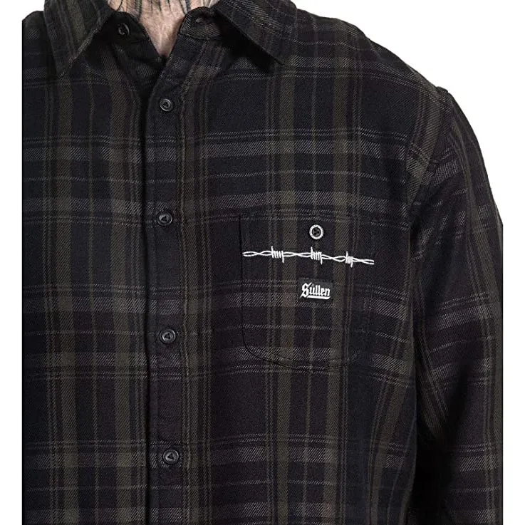 Bars Flannel Button Up Long Sleeve Shirt