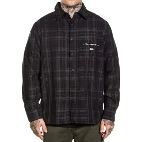 Bars Flannel Button Up Long Sleeve Shirt