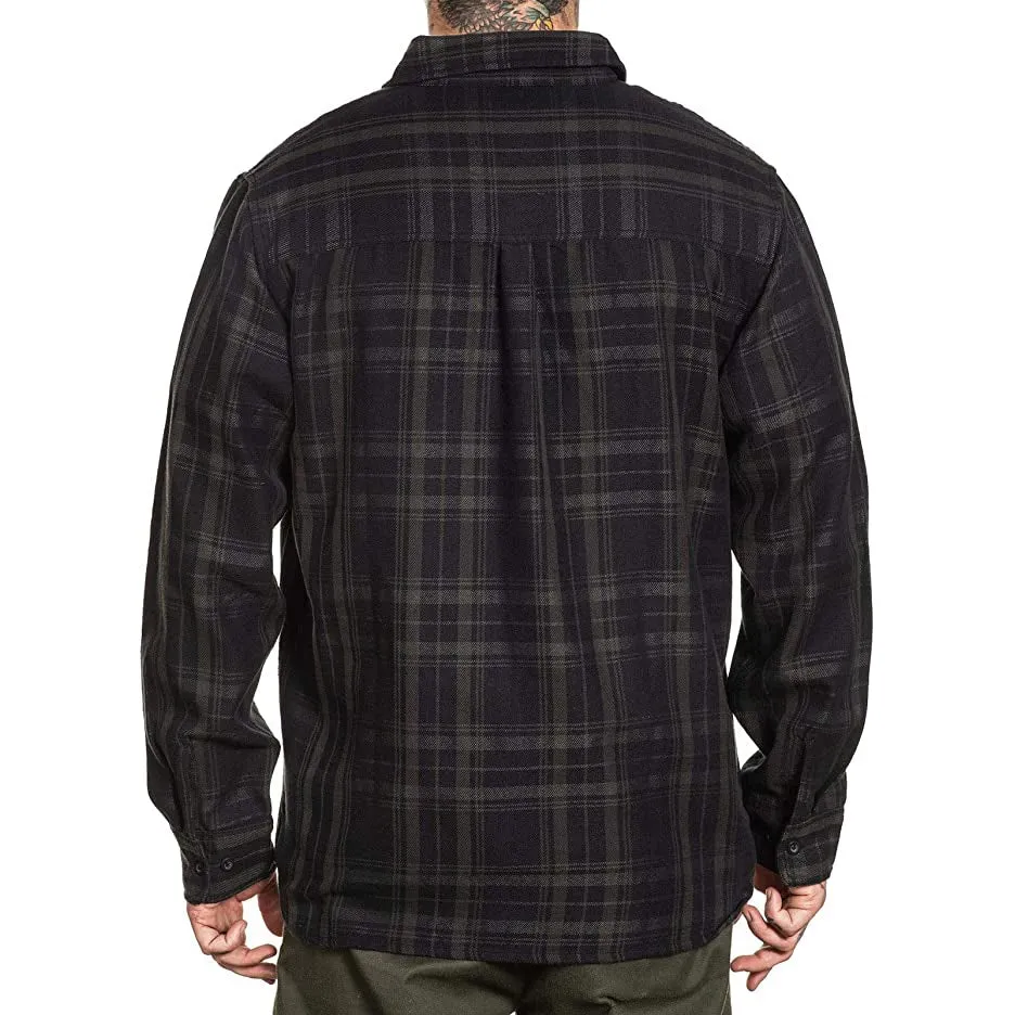 Bars Flannel Button Up Long Sleeve Shirt