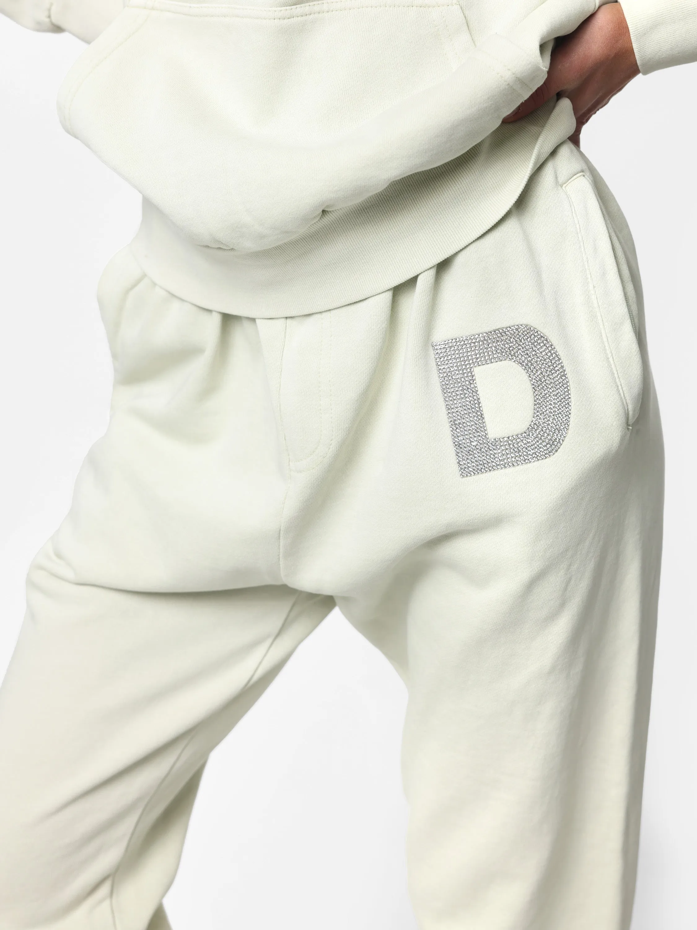 Bedazzled Initial Pistachio Joggers