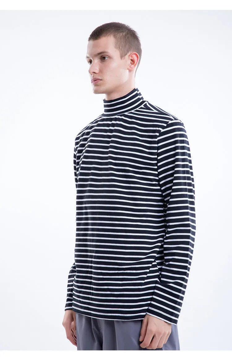Black White Striped Long Sleeve T-Shirt