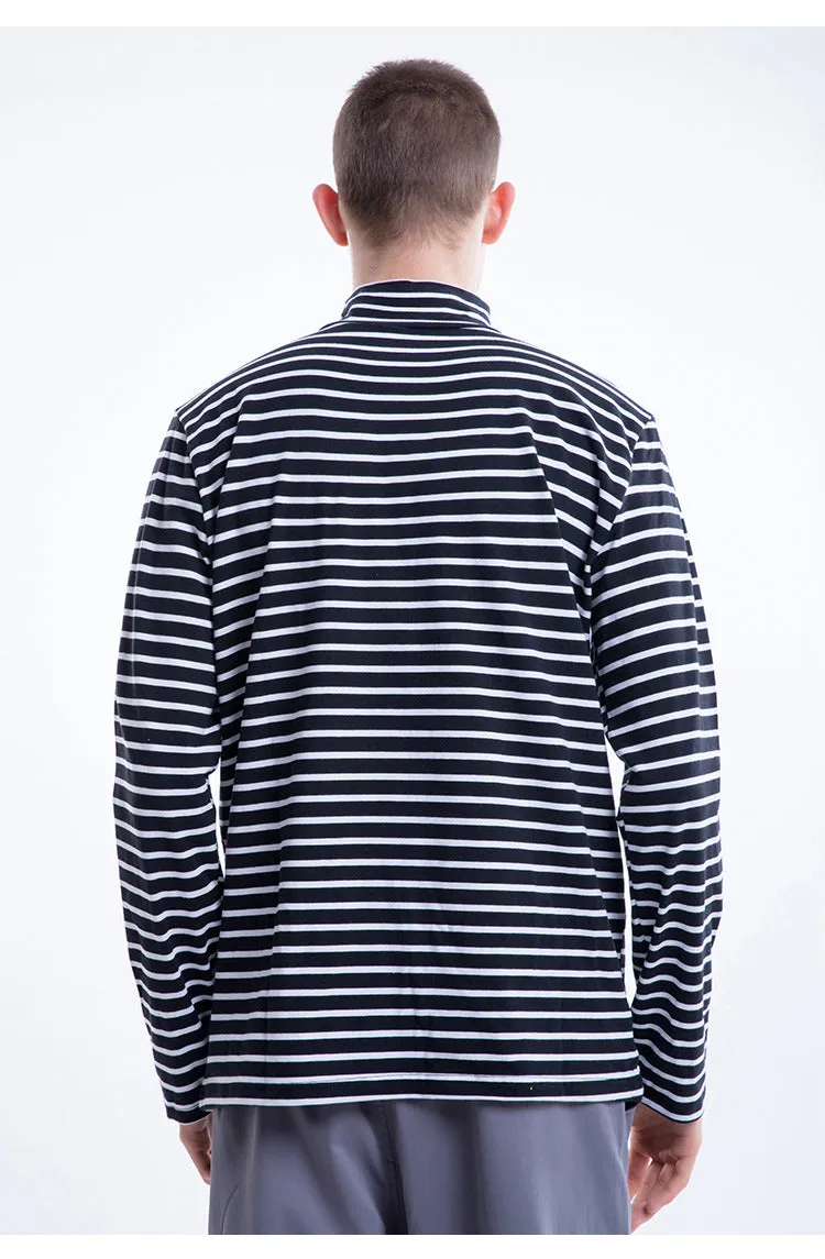 Black White Striped Long Sleeve T-Shirt