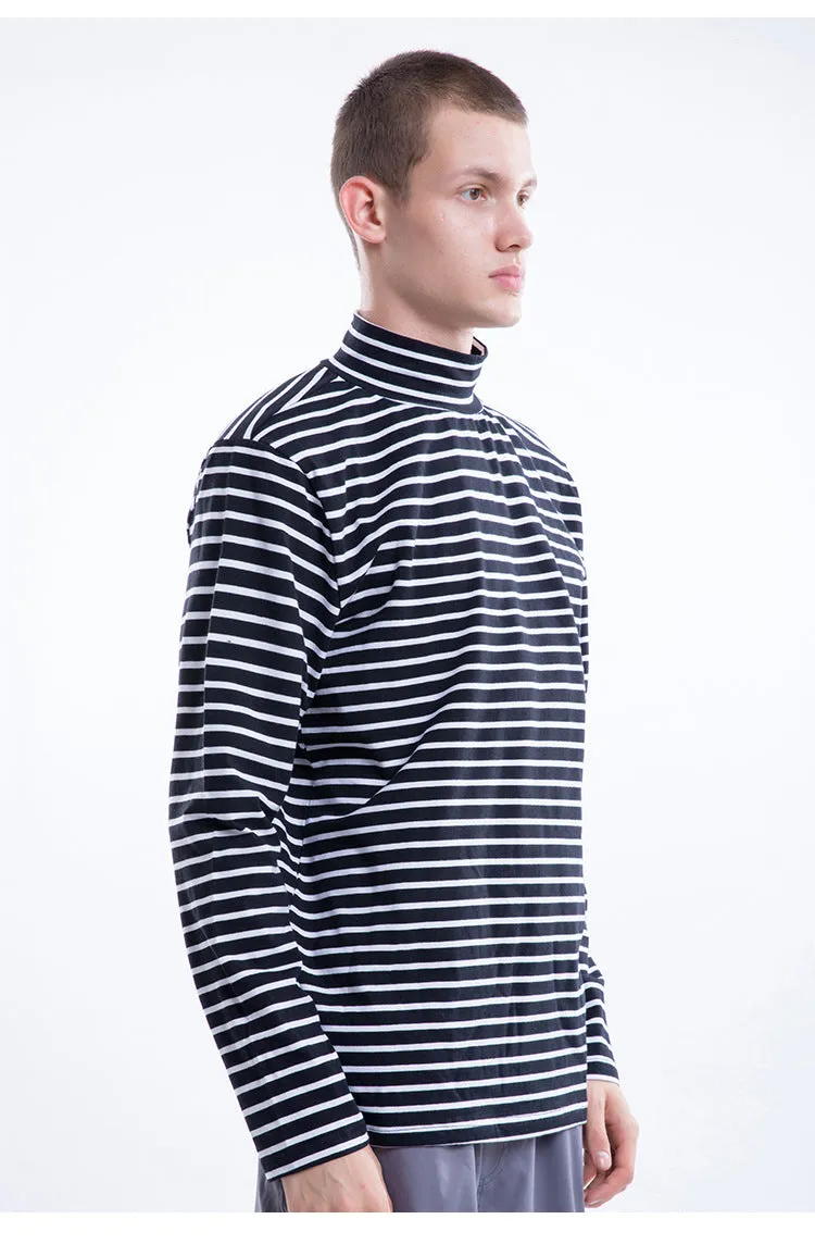 Black White Striped Long Sleeve T-Shirt