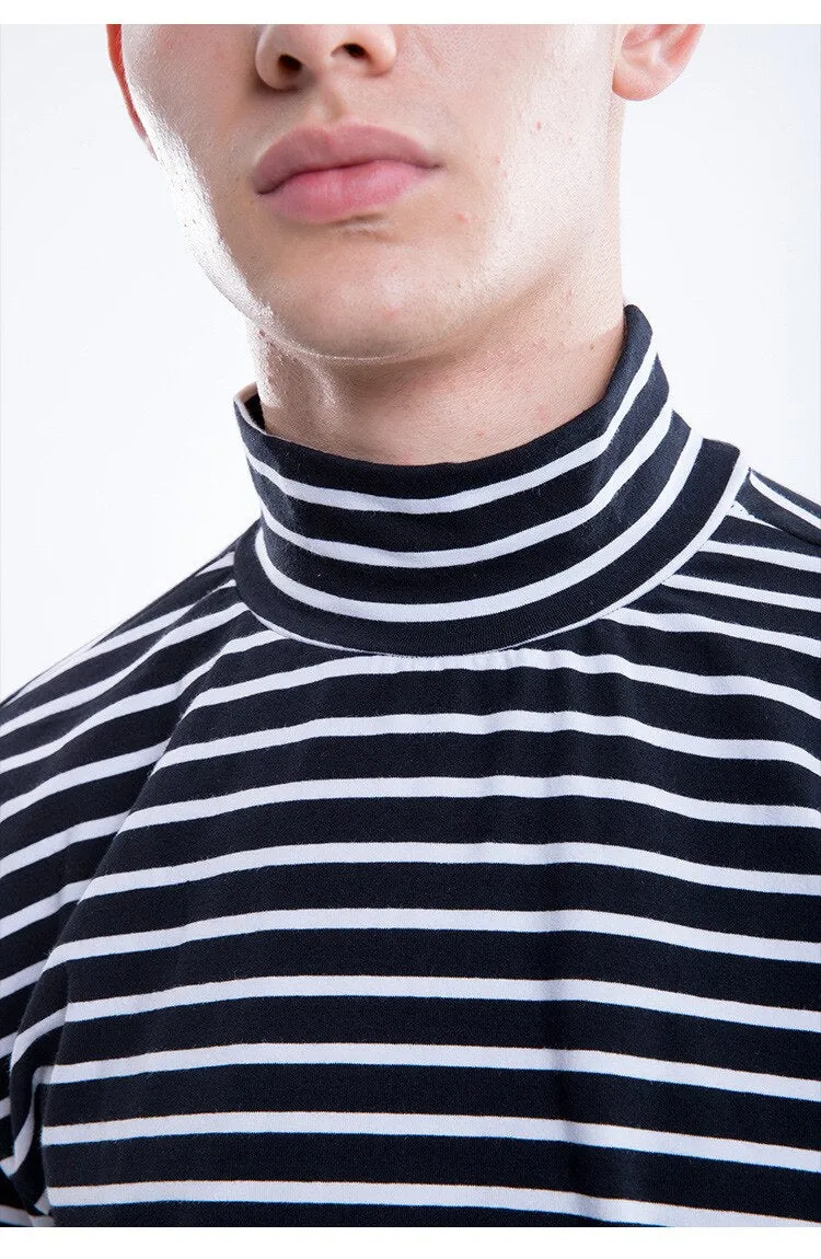 Black White Striped Long Sleeve T-Shirt