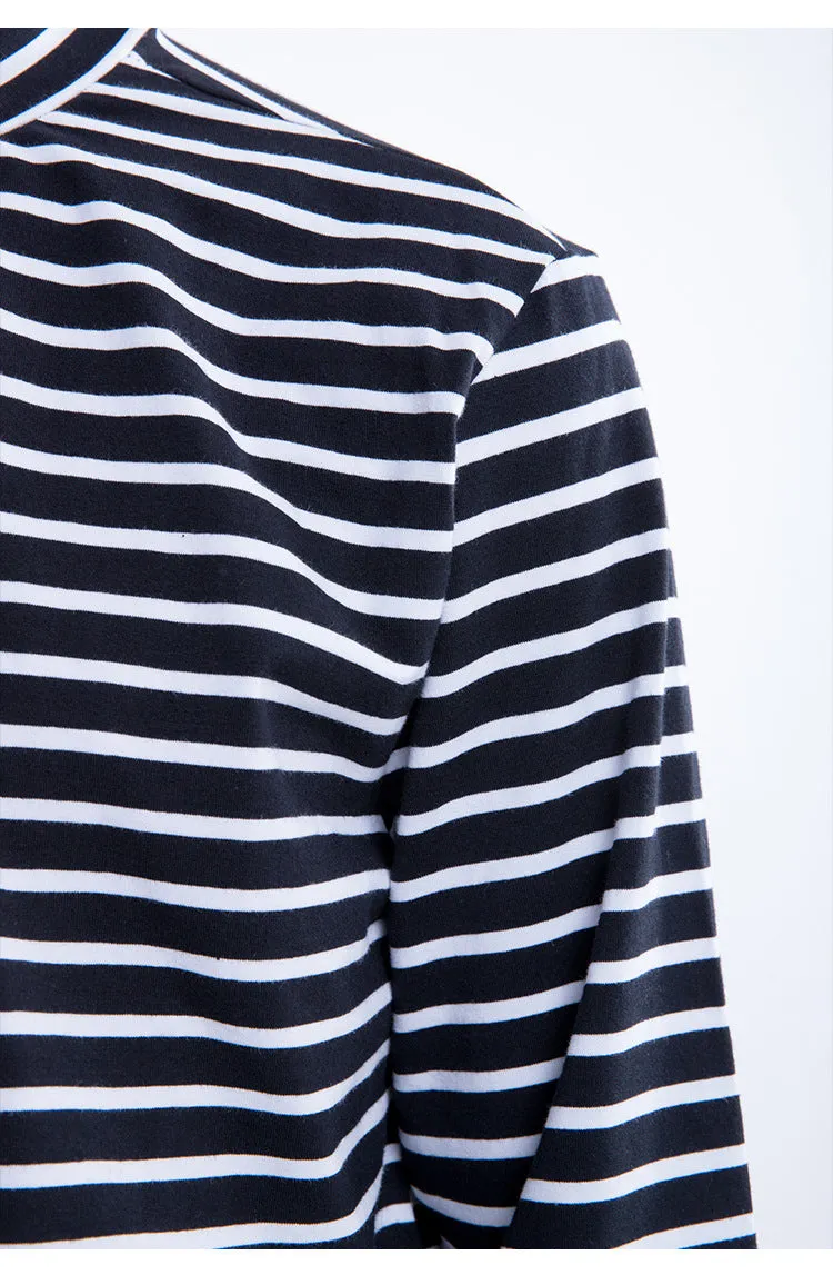 Black White Striped Long Sleeve T-Shirt
