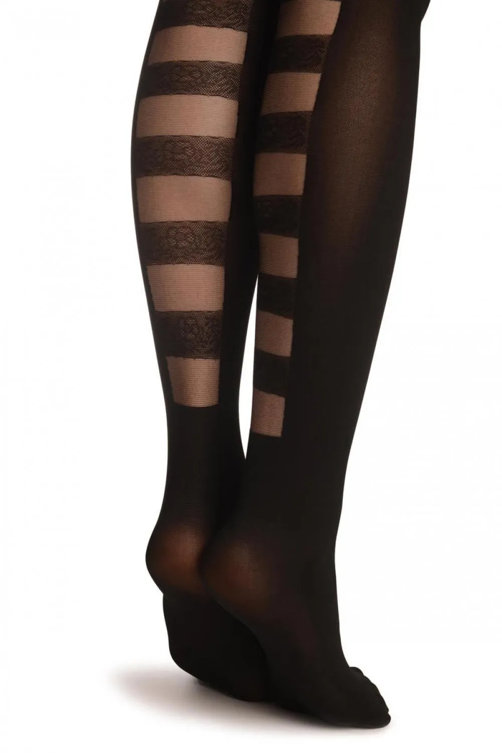 Black With Striped Back Seam