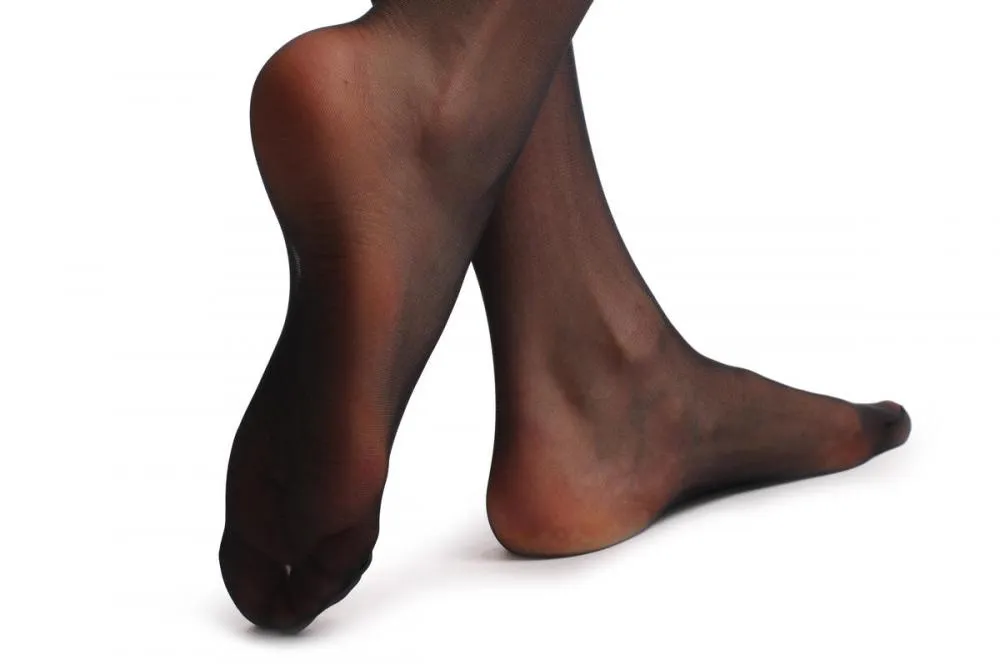 Black With Striped Top & Matching White Mesh Silicon Garter