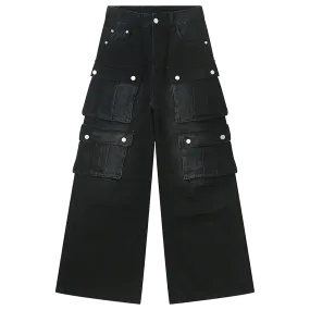 'Blackout' Wide Leg Baggy Denim Jeans
