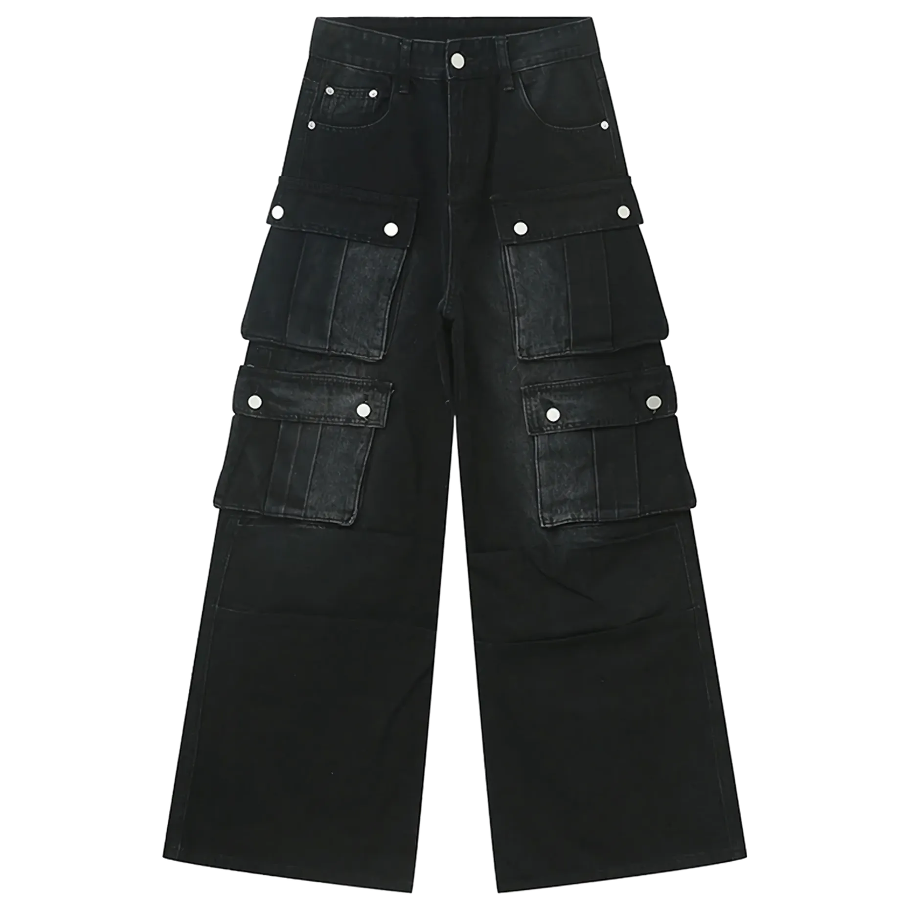 'Blackout' Wide Leg Baggy Denim Jeans