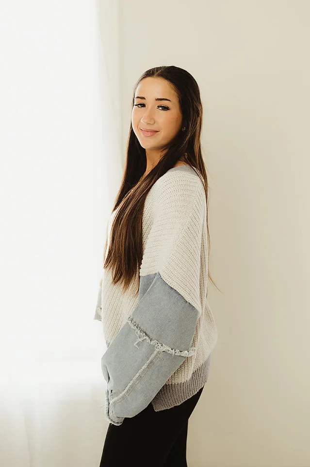Button Up Denim Cardigan