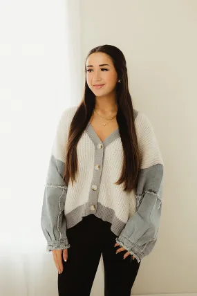 Button Up Denim Cardigan