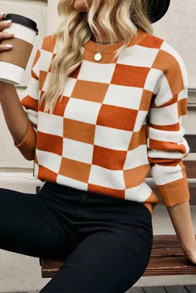Checkered multicolored sweater