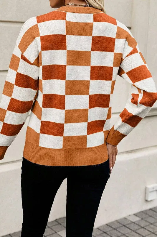 Checkered multicolored sweater
