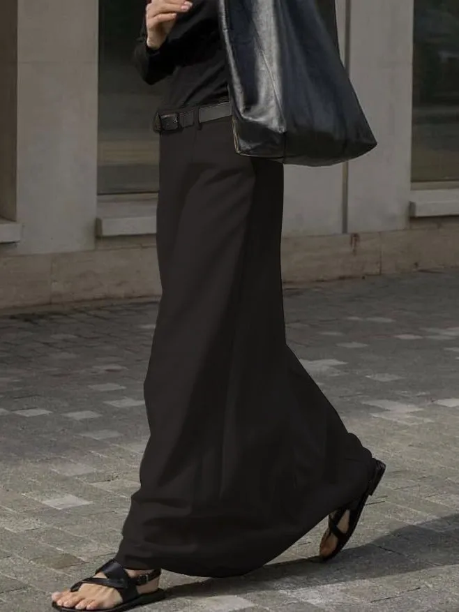 Chicmy-Stylish H-Line Solid Color Skirts Bottoms