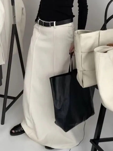 Chicmy-Stylish H-Line Solid Color Skirts Bottoms