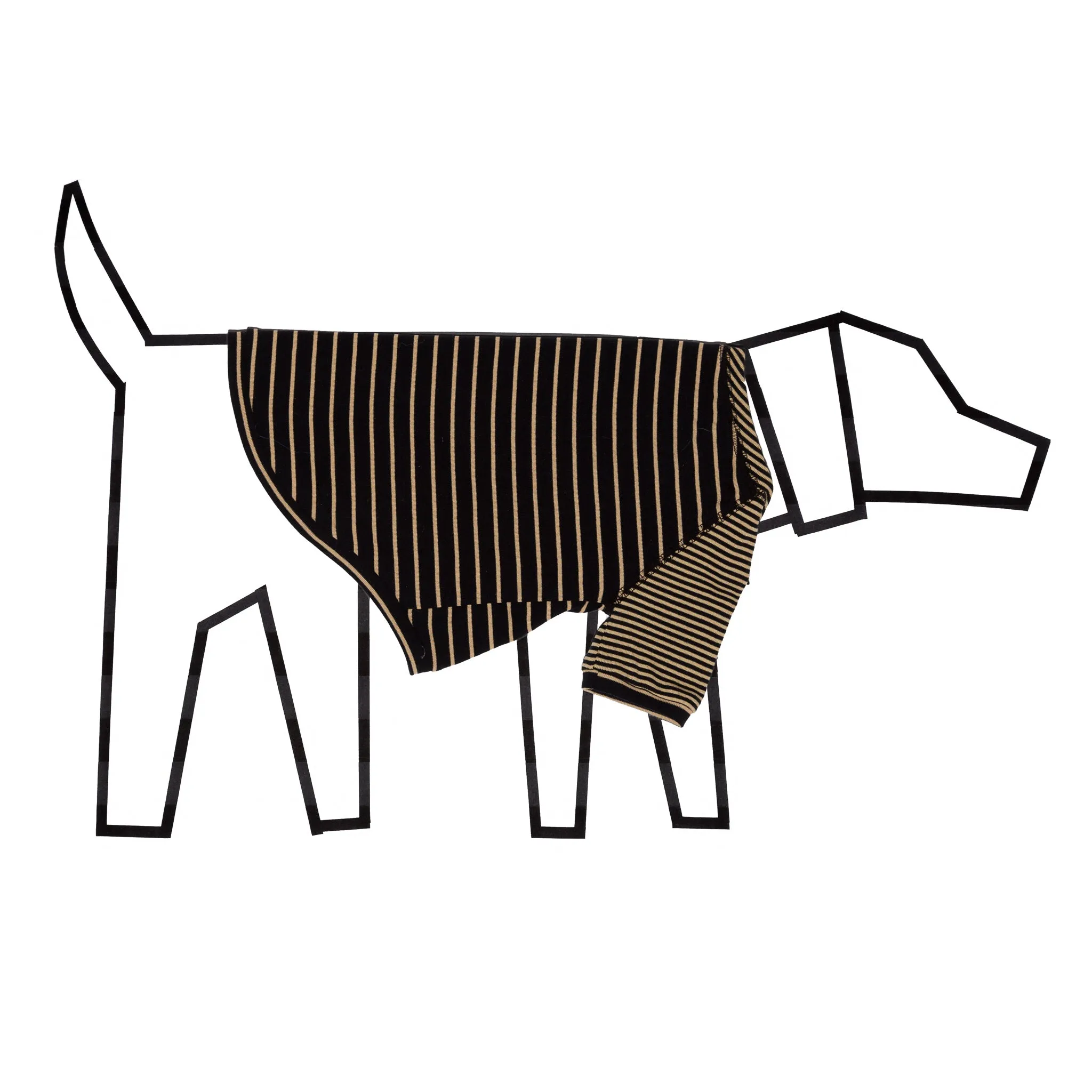 Contrast Striped Dog T-shirt: Black Tan