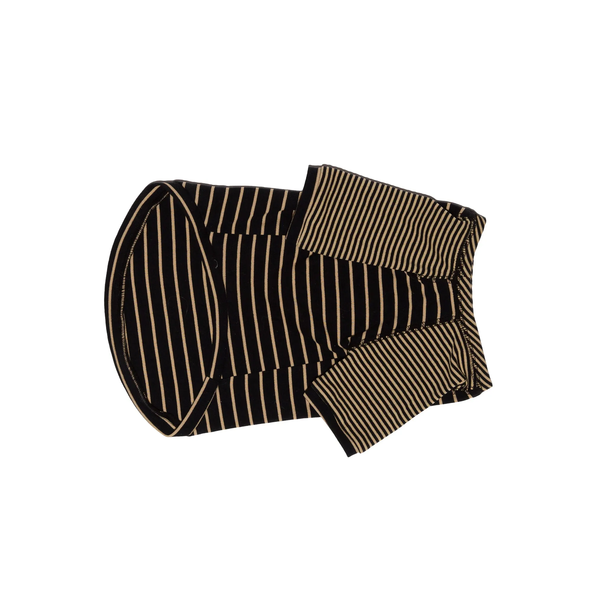 Contrast Striped Dog T-shirt: Black Tan
