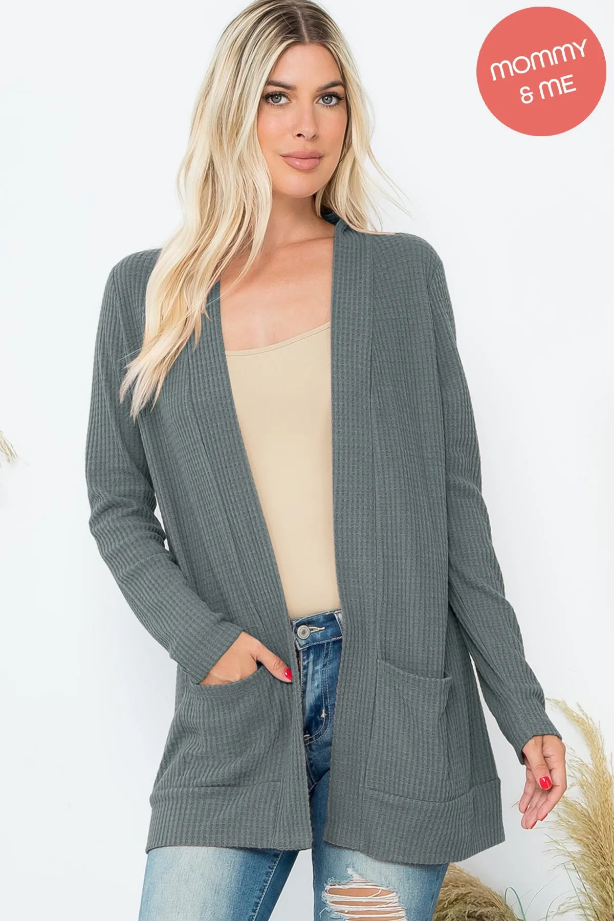 COZY WAFFLE POCKET CARDIGAN 1-2-2-1
