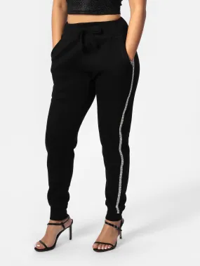 Crystal Striped Black Joggers