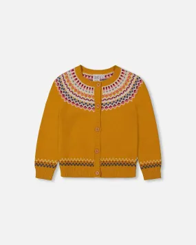 Deux Par Deux girls Icelandic knit cardigan