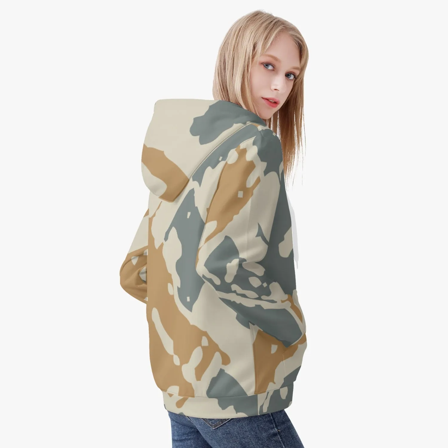 Digital Camouflage Women's Full Zip Up Hoodie