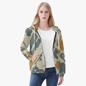 Digital Camouflage Women's Full Zip Up Hoodie