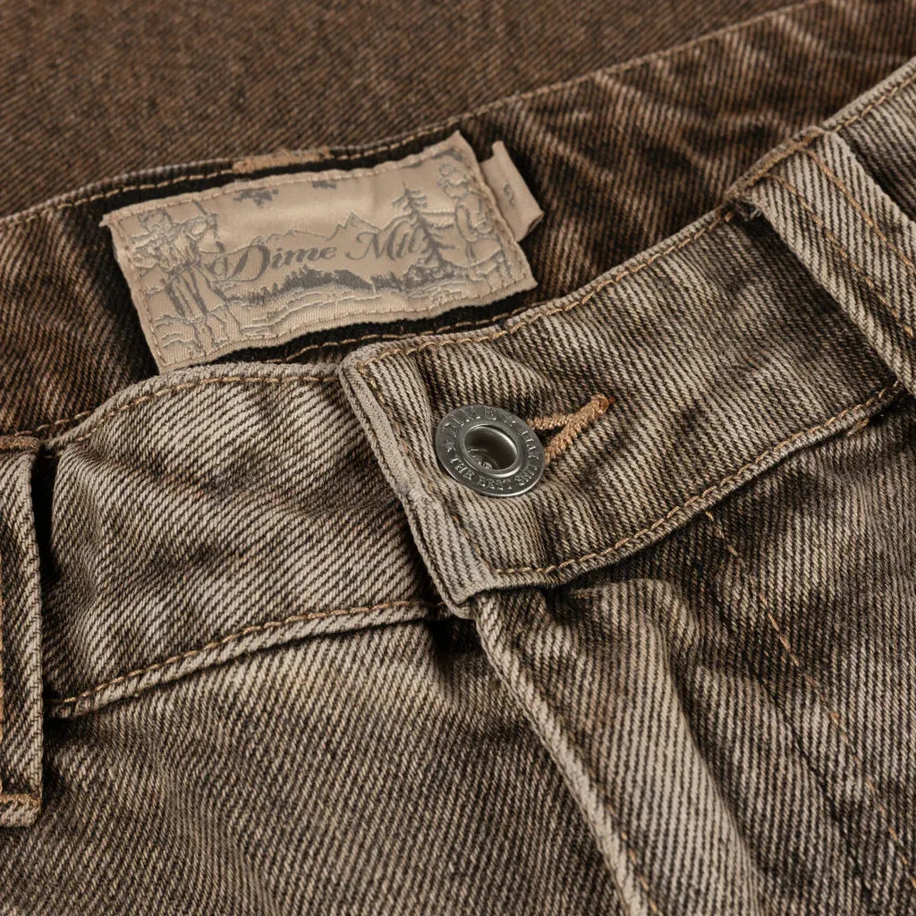 Dime Classic Baggy Denim Pants - Dipped Sandblasted Brown