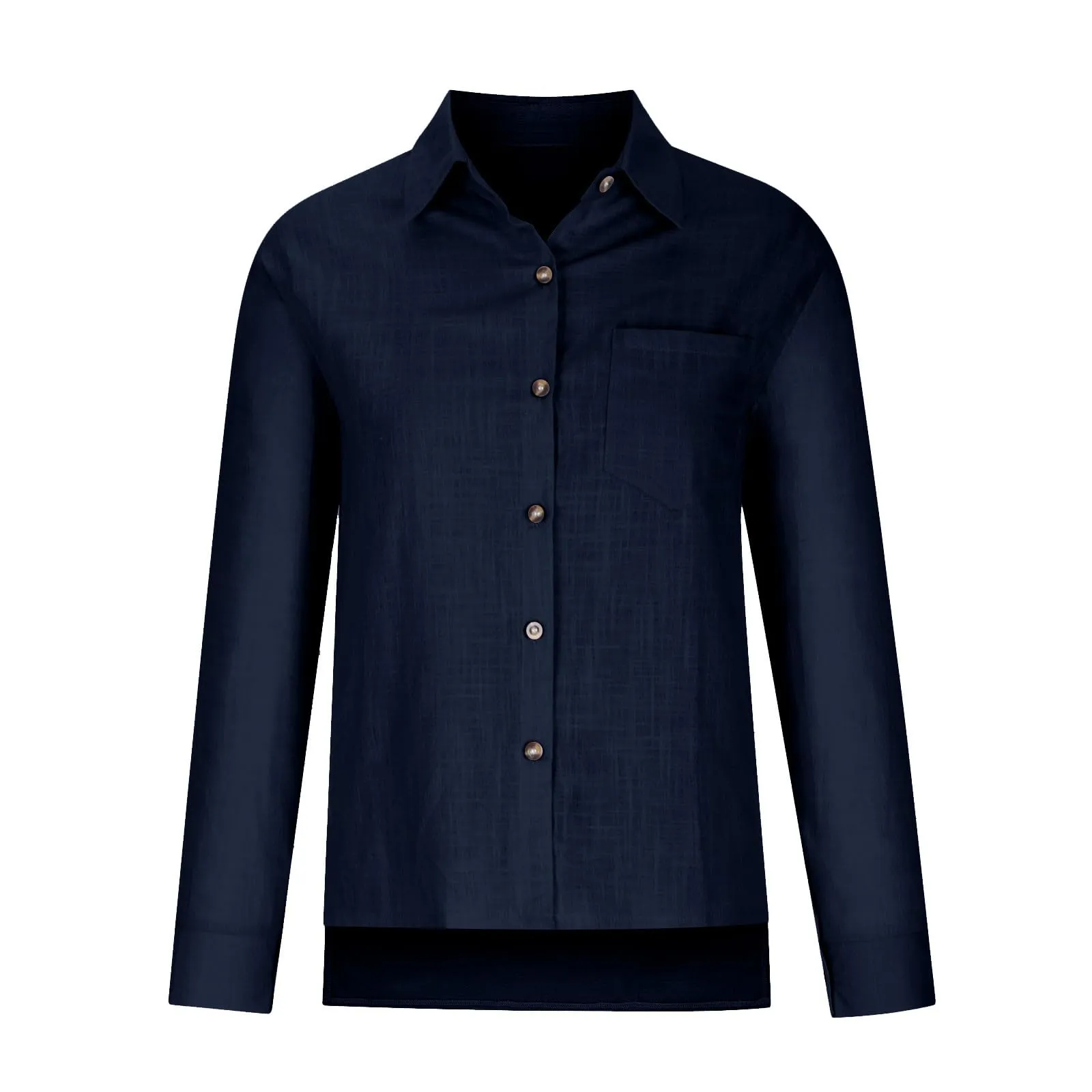 Dressy Tops for Women, Long Sleeve Shirts for Women Fall Cotton Linen Tops Blouses Casual Button Down T Shirts Lightweight Cardigans with Pocket Fashion 2024 Workout Tank Tops for Women B-navy