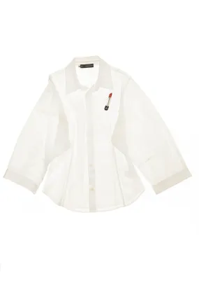 Dsquared2 - White Long Sleeve Button Up with Lipstick - 42