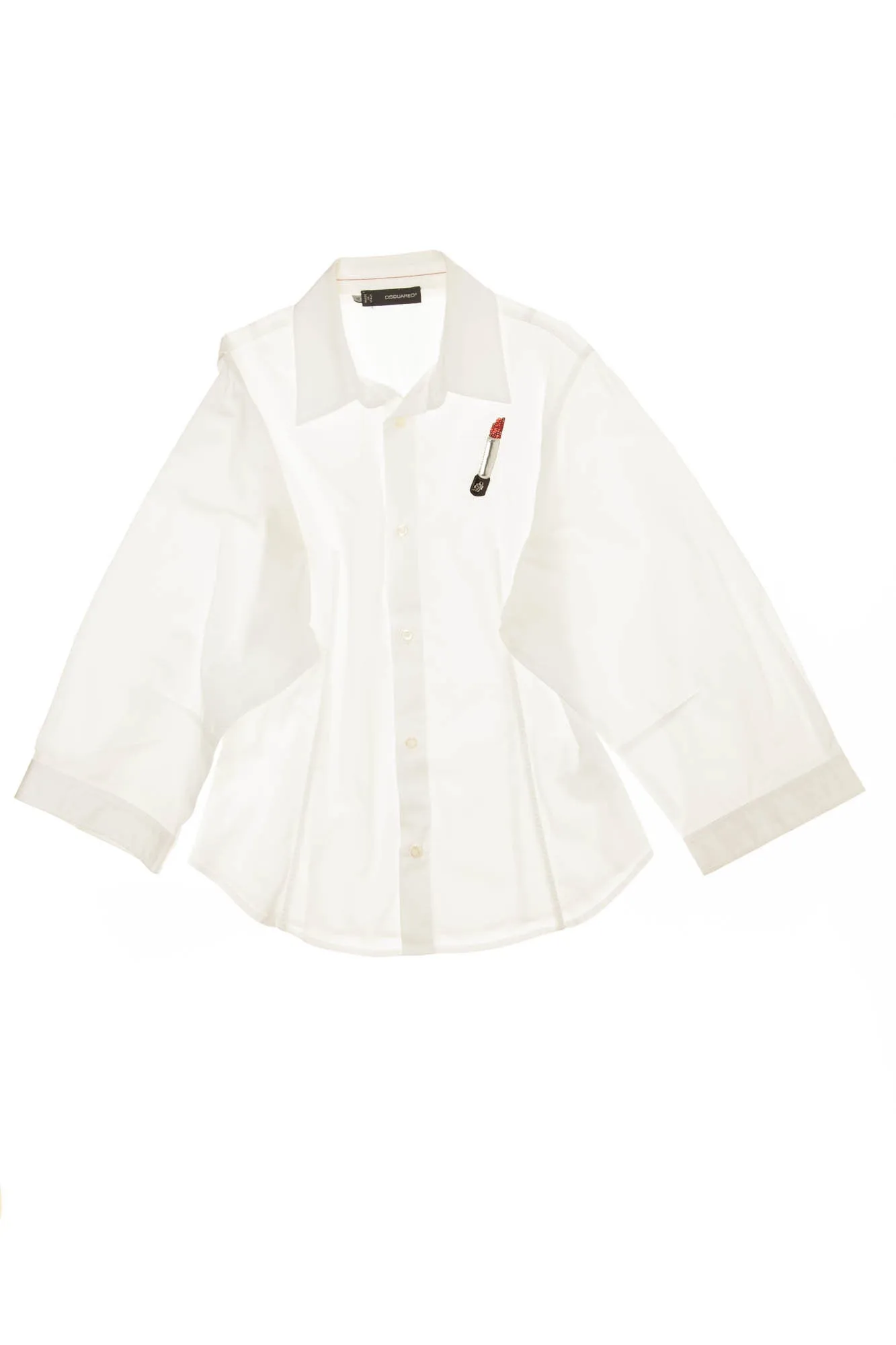 Dsquared2 - White Long Sleeve Button Up with Lipstick - 42