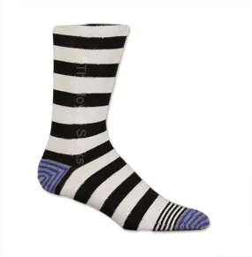 Elvis Black and White Striped Socks (Men's)