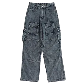 'Explorer' Acid Wash Cargo Denim Jeans
