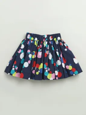 GIRLS BLUE HOLI BUBBLE PRINT SKIRT