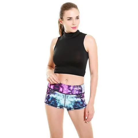 High Waisted Geometric Booty Shorts