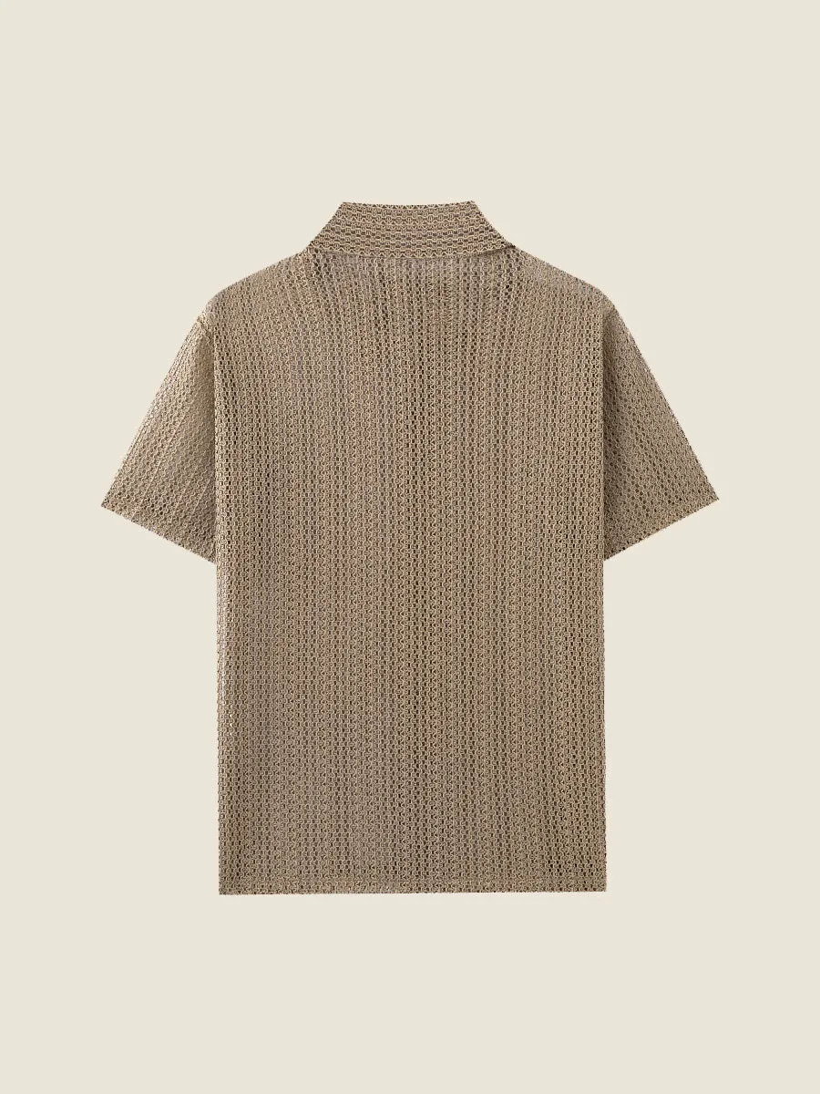 Hollow Out Knit Summer Casual Shirt