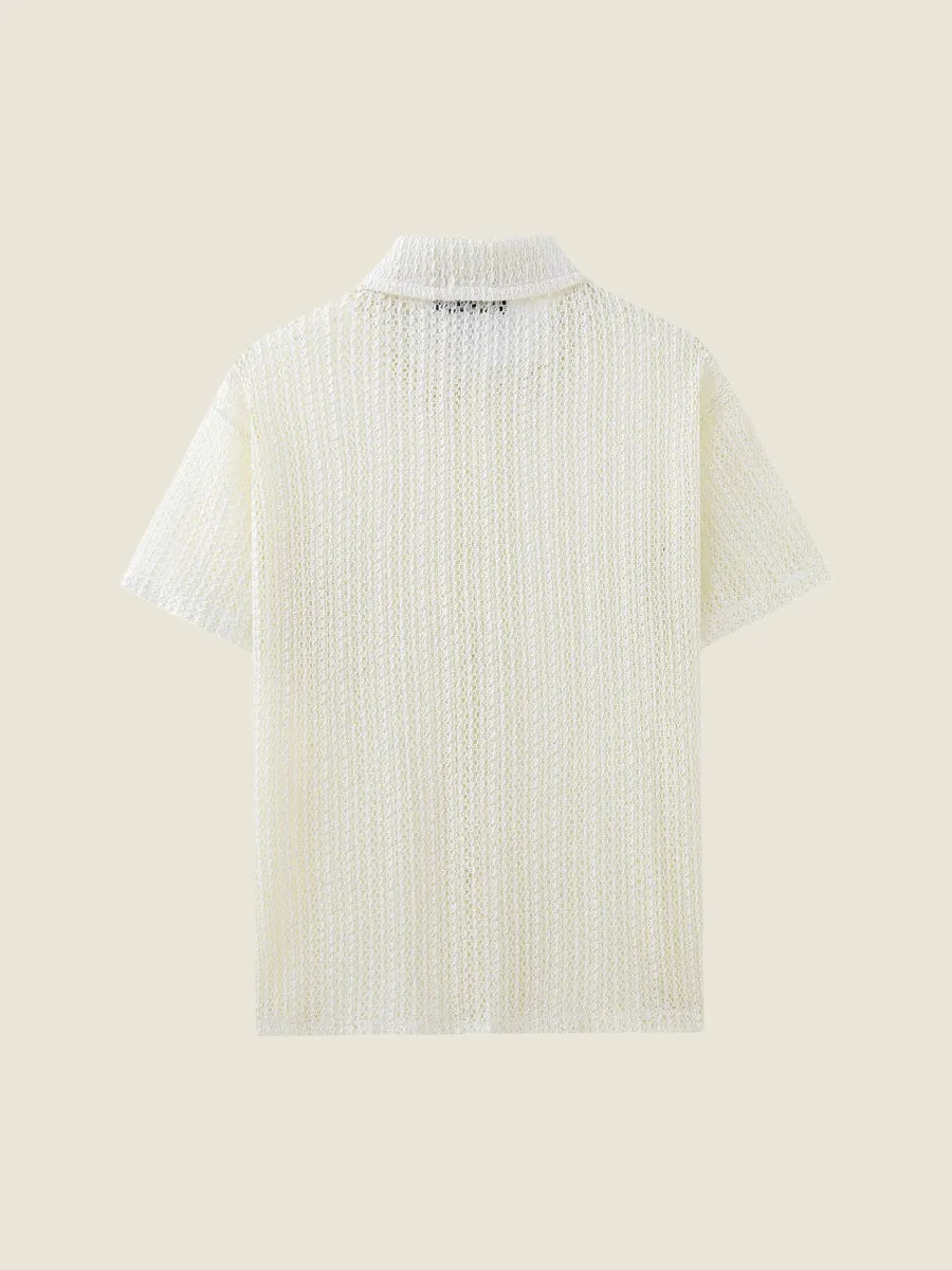 Hollow Out Knit Summer Casual Shirt