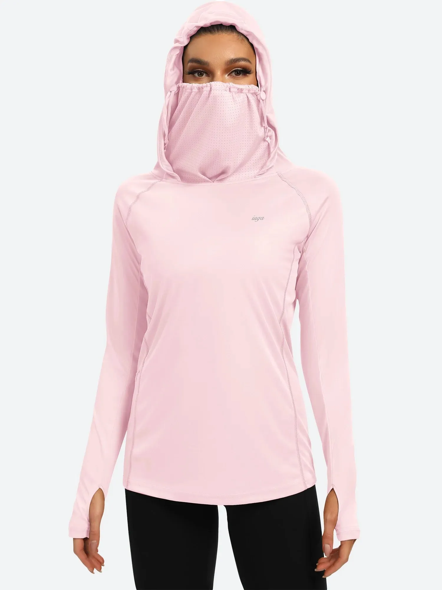 IUGA UPF 50 Long Sleeve Sun Protection Shirts With Face Cover