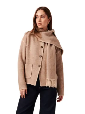 Line Kingsley Cardigan With Scarf- Soft Mink