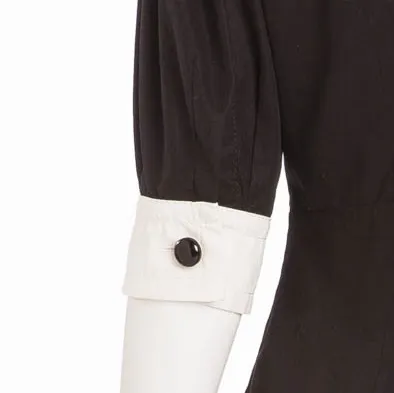 Louis Vuitton - Editorial, 3/4 Sleeve Black/White Collar Button Up - FR 38