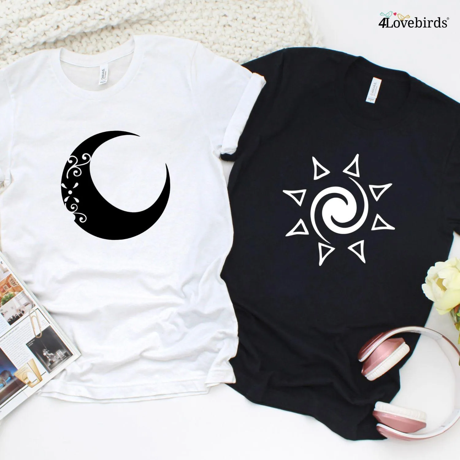 Matching Couple Outfits: Moon Sun, His Hers, Valentines Gift