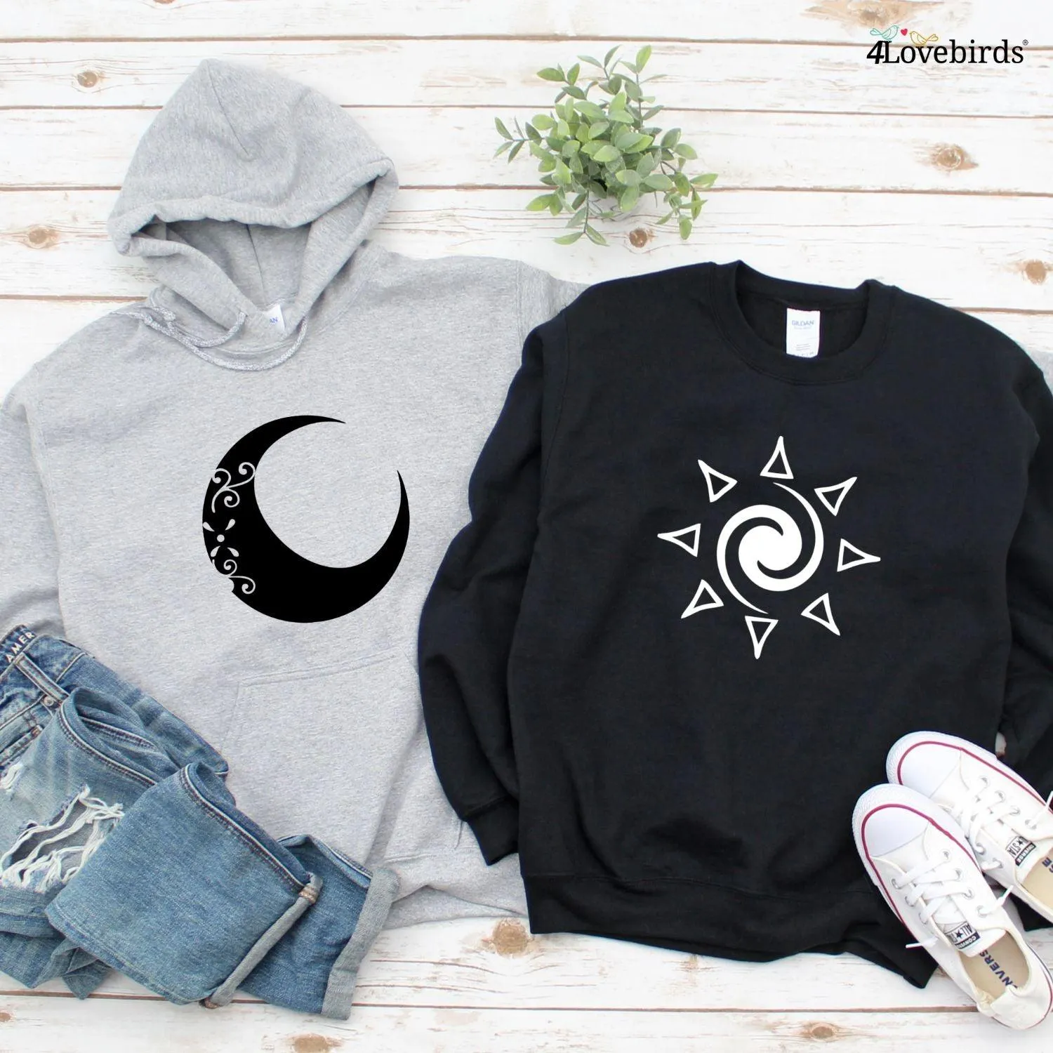 Matching Couple Outfits: Moon Sun, His Hers, Valentines Gift