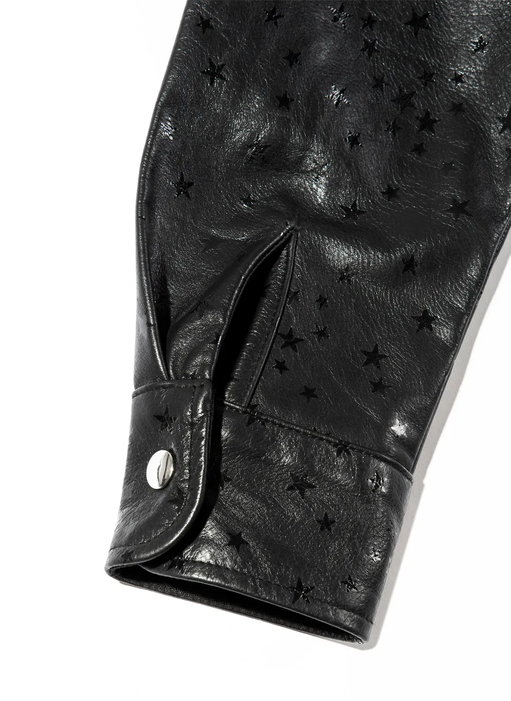 MELI STARGAZE LEATHER LONG SLEEVE BUTTON-UP